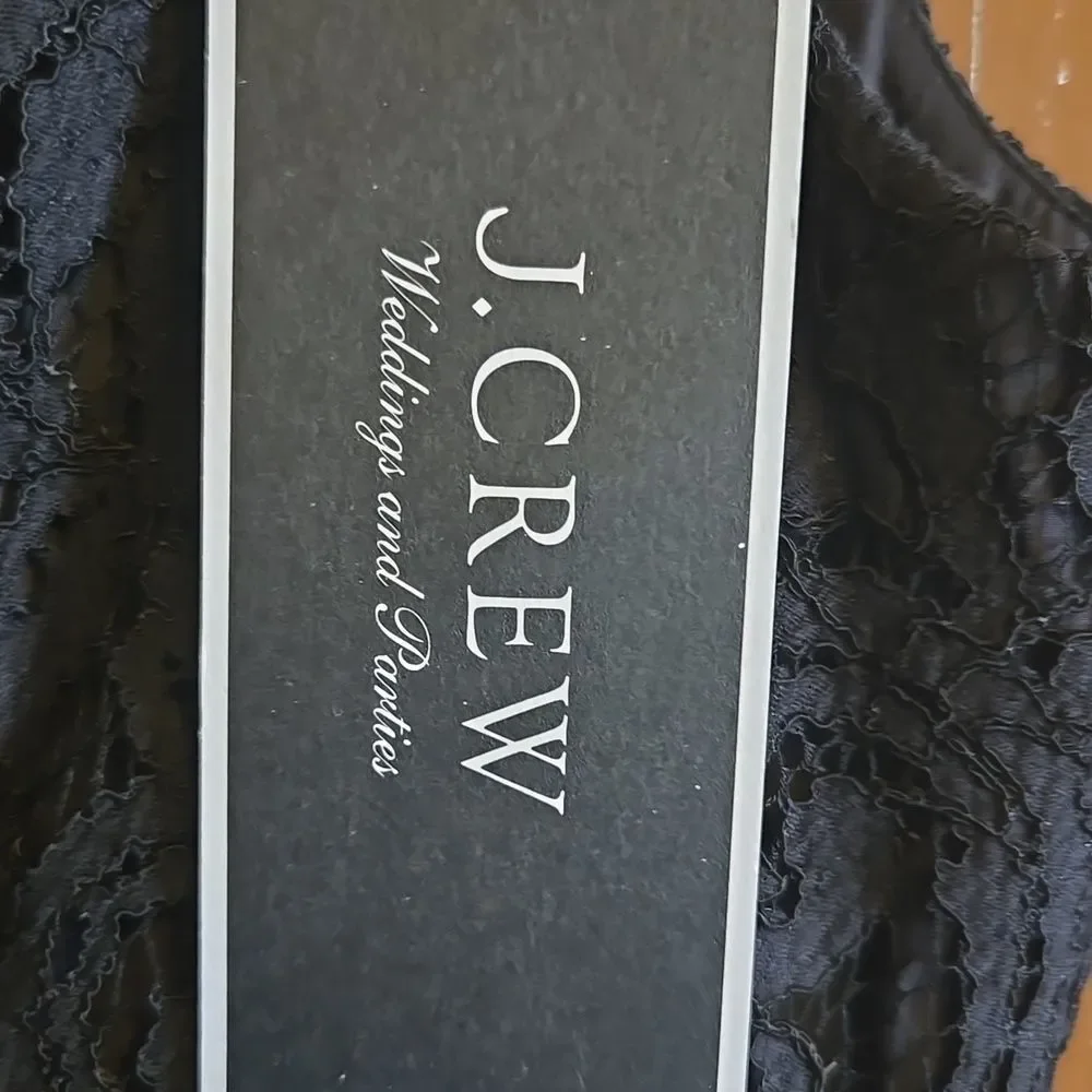 J Crew- Lace black V neck sleeveless straight dress Size 4 NWT.